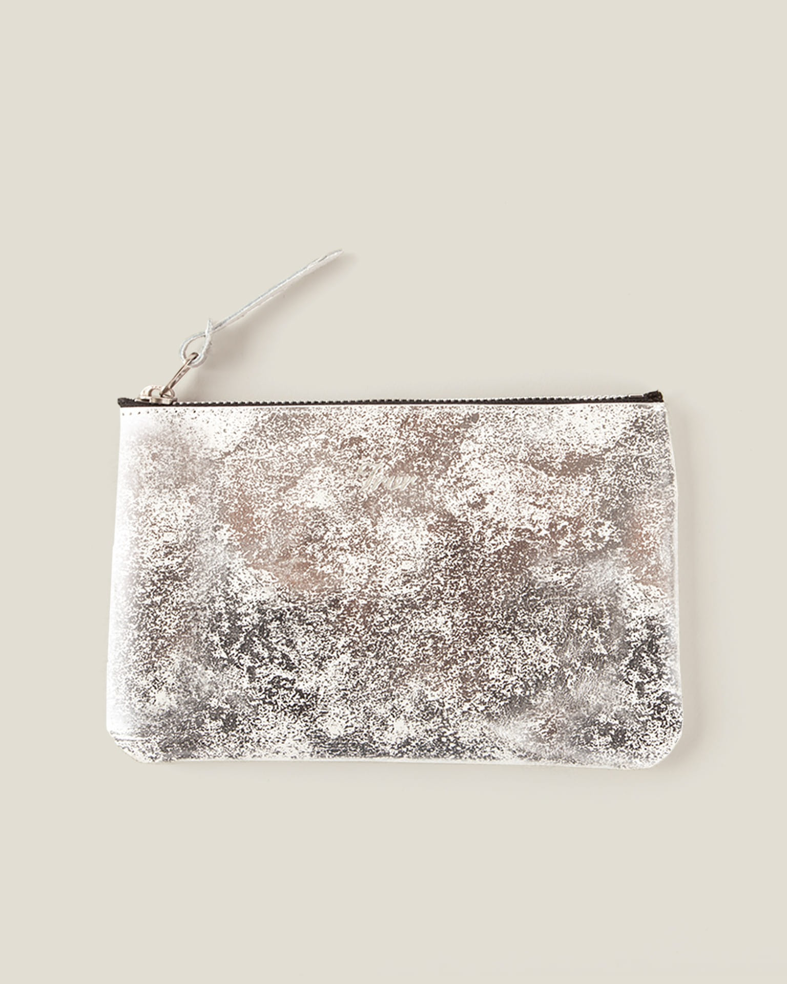 Leather Pouch M-Silver