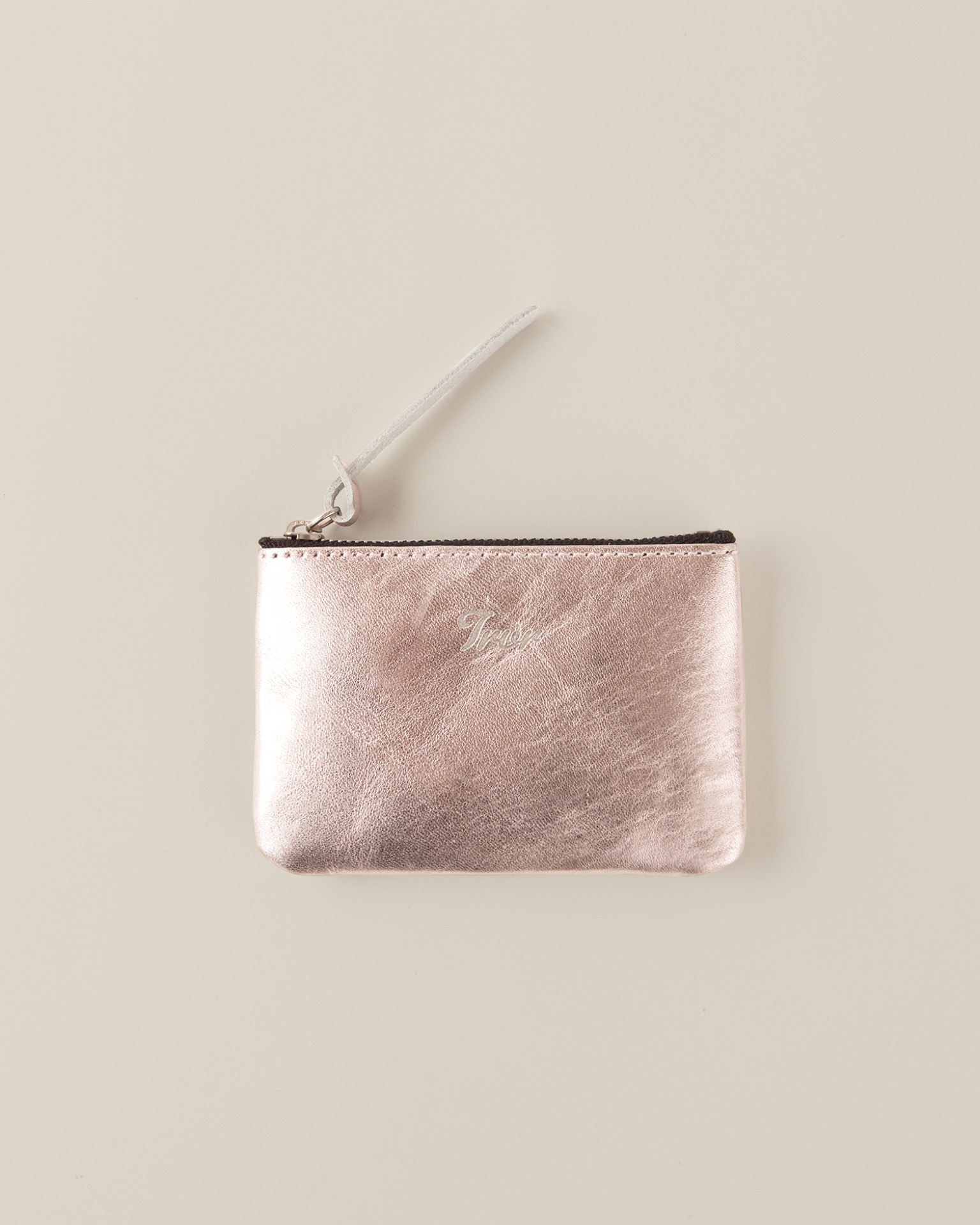 Leather Pouch S-Metalic Pink