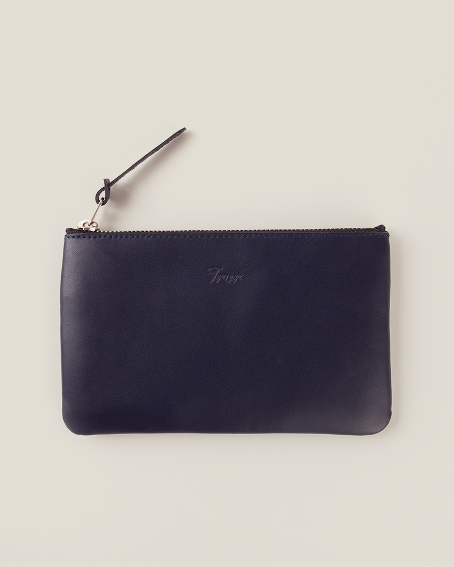 Leather Pouch M-Navy